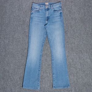 Mother Outsider Sneak Mid Rise Stretch Bootcut Jeans Flag Me Down Blue Womens 28